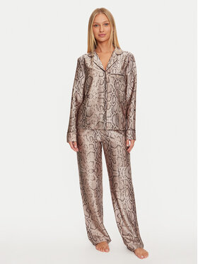 Guess Guess Piżama O4BX06 WEFC2 Brązowy Regular Fit