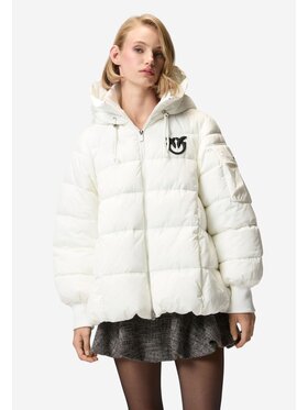 PINKO PINKO Kurtka puchowa Crusca cappa tela mat Biały Regular Fit
