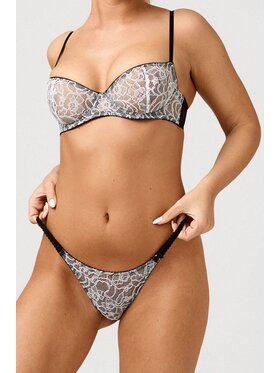 Love and Hate Love and Hate Podprsenka Bralette Issa Black and White Černá