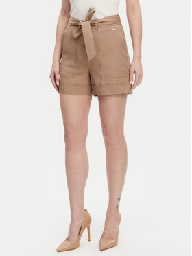 Guess Guess Pantalon scurți din material W5GD1R WG4C2 Bej Relaxed Fit