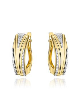 Fugart Fugart Kolczyki Kolczyki dwa kolory złota diamentowane FUG7-17-K01453-2 Złoty