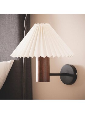 MIAhome MIAhome Kinkiet lampa ścienna z plisowanym kloszem Leonessa Brązowy