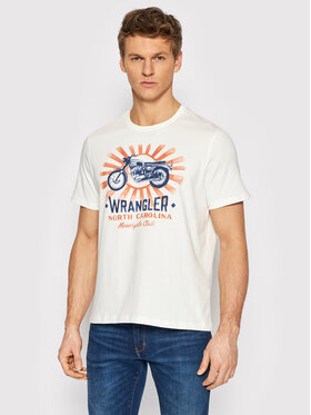 Wrangler Wrangler T-Shirt Americana W7J0GFX1Y Biały Regular Fit