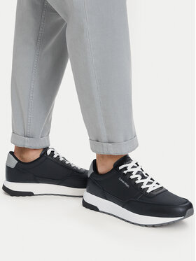 Calvin Klein Calvin Klein Laisvalaikio batai City Runner Laceup Lth Mix HM0HM02214 Juoda