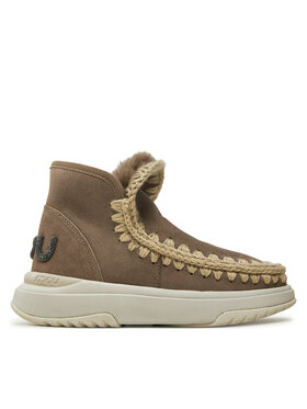 Mou Mou Μπότες Χιονιού Eskimo Jogger Glitter Logo FW421001A Καφέ