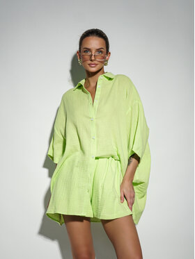 LilaLou LilaLou Komplet bluzka i spodnie Mila Short Żółty Regular Fit
