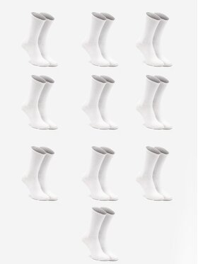 Urban Socks Urban Socks Zestaw 10 par wysokich skarpet męskich Zestaw 10 Par Długich Skarpet Męskich Białych Urban Socks No Logo 41-46 Biały