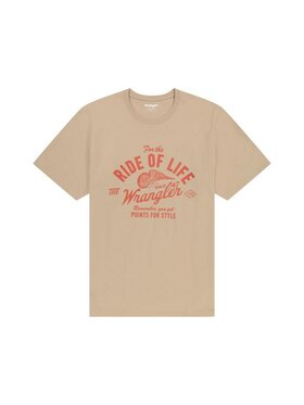 Wrangler Wrangler T-Shirt AMERICANA TEE 112362788 Beżowy Regular Fit