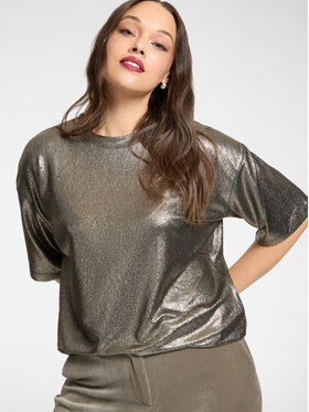 Elena Mirò Elena Mirò T-Shirt G250Z100509N008 Złoty Boxy Fit