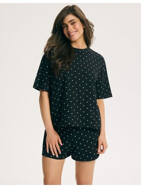Esotiq Esotiq Piżama 45650 Czarny Regular Fit