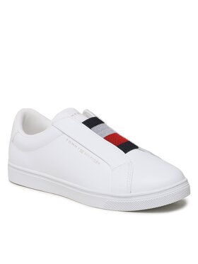 Tommy Hilfiger Tommy Hilfiger Sneakersy Elastic Slip On Sneaker FW0FW07032 Biały
