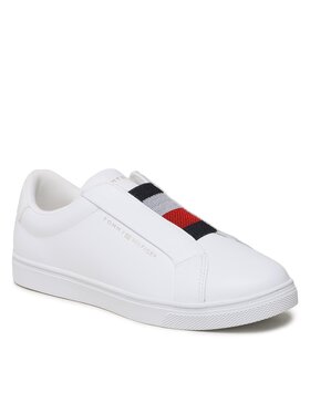 Tommy Hilfiger Tommy Hilfiger Сникърси Elastic Slip On FW0FW07032 Бял