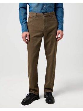 Wrangler Wrangler Spodnie materiałowe TEXAS Brązowy Straight Fit