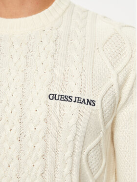 Guess Jeans Pulover M4BR34 Z3HN2 Écru Regular Fit