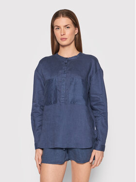 Ecoalf Ecoalf Bluse East GASREASTS3710WS22 Dunkelblau Relaxed Fit