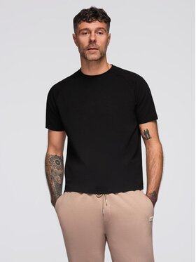 Ombre Ombre T-Shirt OM-TSCT-0240 Czarny Comfortable Fit