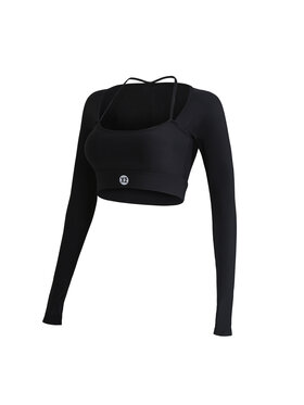 Yeaz Yeaz Longsleeve CLUB LEVEL Longsleeve Czarny Slim Fit