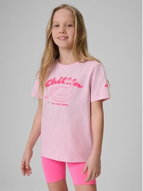 4F 4F T-Shirt 4FJRSS26TTSHF3912-56S Różowy Regular Fit