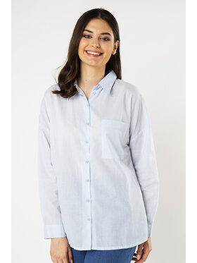QUIOSQUE QUIOSQUE Blúzka VOILE SHIRT Modrá Regular Fit
