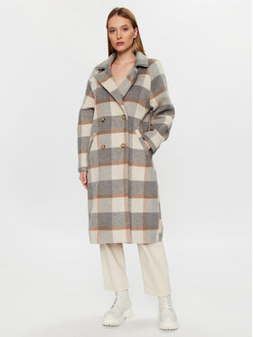 Glamorous Glamorous Вълнено палто KA6826 Сив Regular Fit