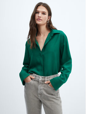 Mango Mango Koszula Lime 57086028 Zielony Regular Fit