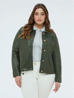 Fiorella Rubino Fiorella Rubino Kurtka z imitacji skóry R318T001291N035 Zielony Boxy Fit