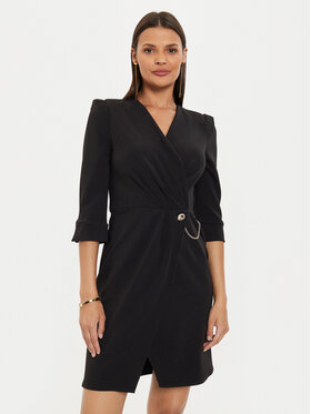 Rinascimento Rinascimento Koktejlové šaty CFC0019592002 Čierna Regular Fit