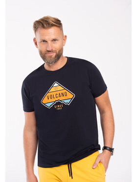 Volcano Volcano T-Shirt T-VOLCANO Granatowy Comfort Fit
