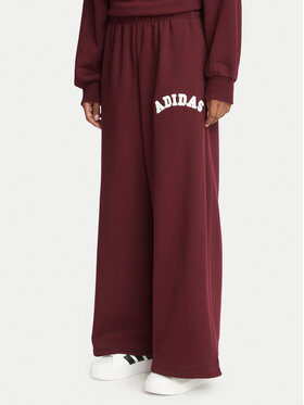 adidas adidas Спортивні штани Adidas Damskie 3-Stripes KU0332 Бордовий Loose Fit