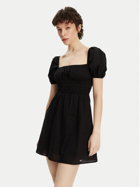 Tommy Jeans Tommy Jeans Rochie de vară Voile DW0DW21334 Negru Regular Fit