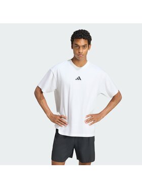 adidas adidas Koszulka techniczna 168665 Biały Loose Fit