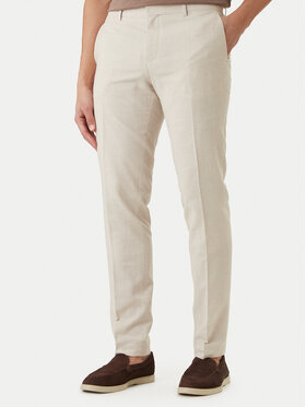 BOSS BOSS Spodnie materiałowe H-Genius-253 50561874 Kremowy Slim Fit