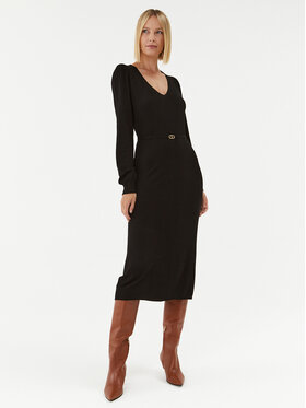 TWINSET TWINSET Pletena obleka 232TT3062 Črna Regular Fit
