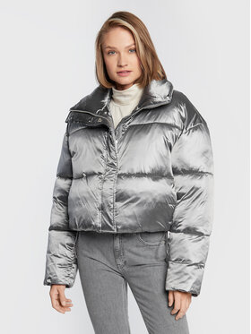 Calvin Klein Calvin Klein Kurtka zimowa High Shine Metallic K20K204688 Srebrny Regular Fit