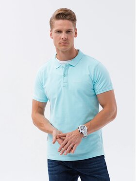 Ombre Ombre Polo S1746 Błękitny Regular Fit