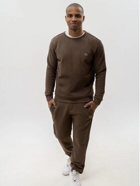 Jigga Wear Jigga Wear Komplet dresowy Komplet Dresowy Męski Brązowy Mocha Mousse Jigga Wear Simple Crown XXL Brązowy Regular Fit