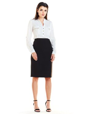 Awama Awama Spódnica A255 Czarny Basic Fit