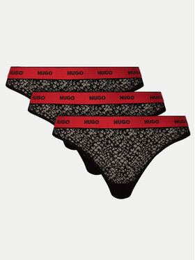 HUGO HUGO Set 3 perechi de chiloți tanga 50535265 Negru