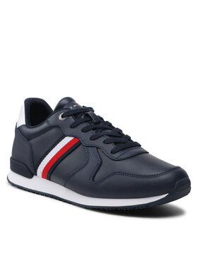 Tommy Hilfiger Tommy Hilfiger Sneakersy Iconic Runner Leather FM0FM04281 Granatowy
