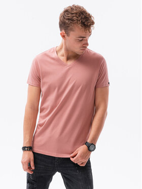 Ombre Ombre T-Shirt S1369 Koralowy Regular Fit