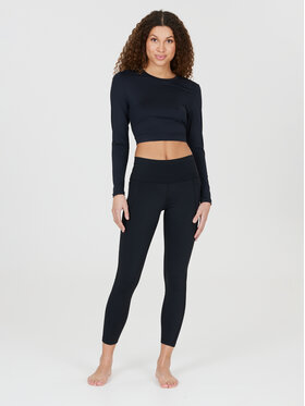 Athlecia Majica Marianne W Cropped L/S Tee EA233339 Črna Regular Fit