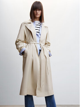 Mango Mango Trenčkot Taxi 47095841 Écru Oversize