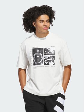 adidas adidas Koszulka techniczna 151577 Biały Loose Fit