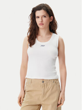 Tommy Jeans Tommy Jeans Top DW0DW21369 Weiß Slim Fit
