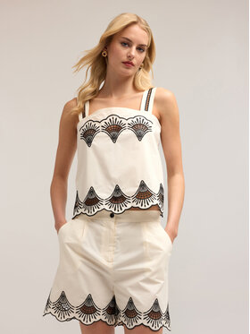 Motivi Motivi Top D739Q000461N0S1 Bianco Regular Fit