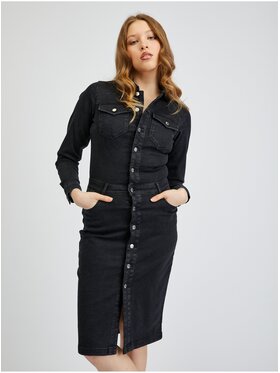 Orsay Orsay Sukienka jeansowa 460146667000__42 Czarny Regular Fit