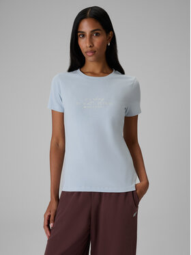 4F 4F T-Shirt SELF LOVE Niebieski jasny Slim Fit