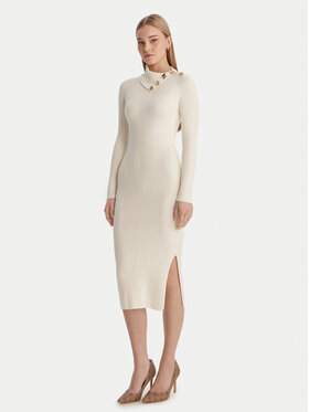 Guess Guess Trikotažinė suknelė W6RK01 Z2YJ2 Écru Regular Fit