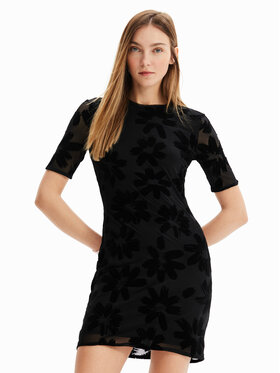 Desigual Desigual Každodenní šaty Oxford 23SWVK19 Černá Slim Fit