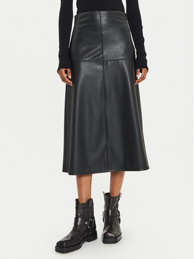 Max Mara Leisure Max Mara Leisure Φούστα από απομίμηση δέρματος Scilli 2426776028 Μαύρο Regular Fit